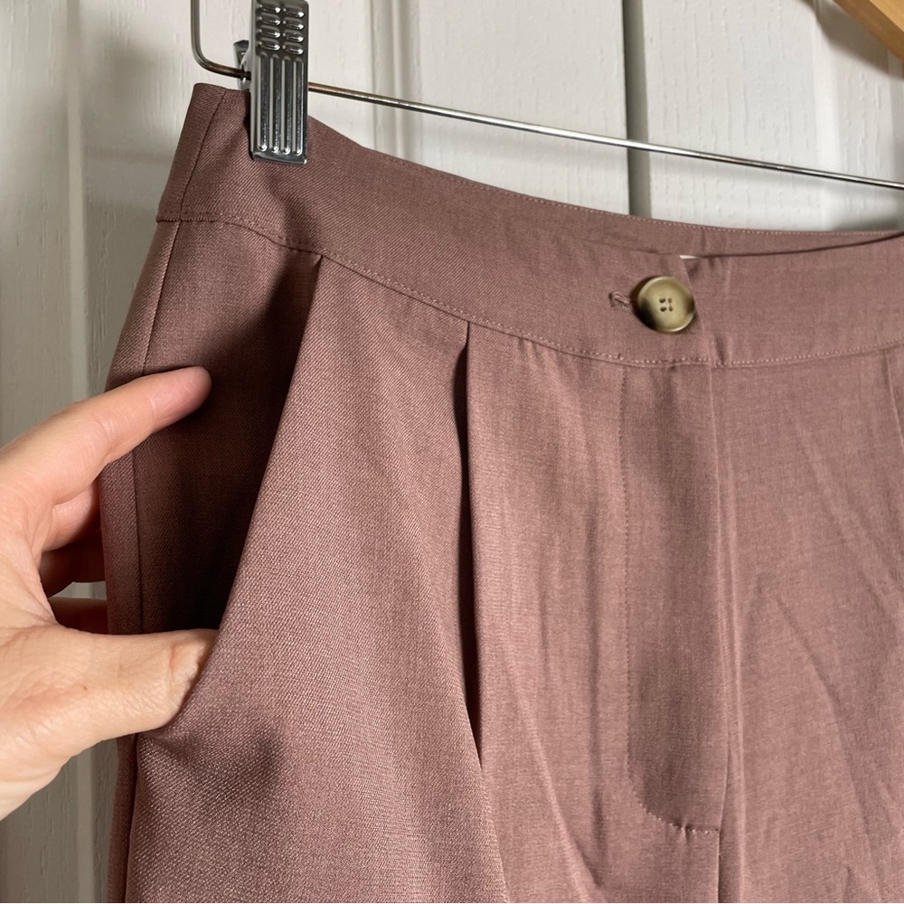 NWOT Altar’d State Wide Leg Pleated Trouser Pants Women’s S Mauve Lightweight - Picture 4 of 15